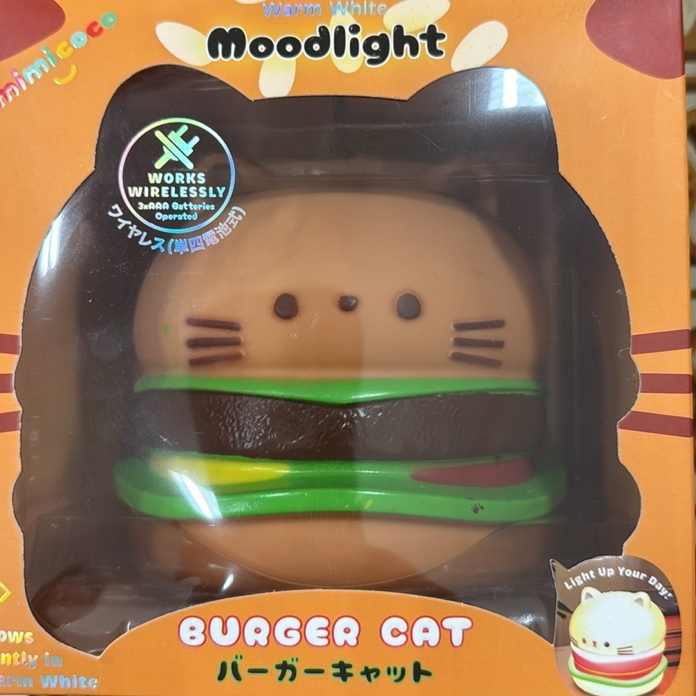 NEW Sealed Burger Cat Mood Light – Wireless Collectible Decor Lamp by Mimicoco - Picture 2 of 3